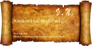 Vaskovits Noémi névjegykártya